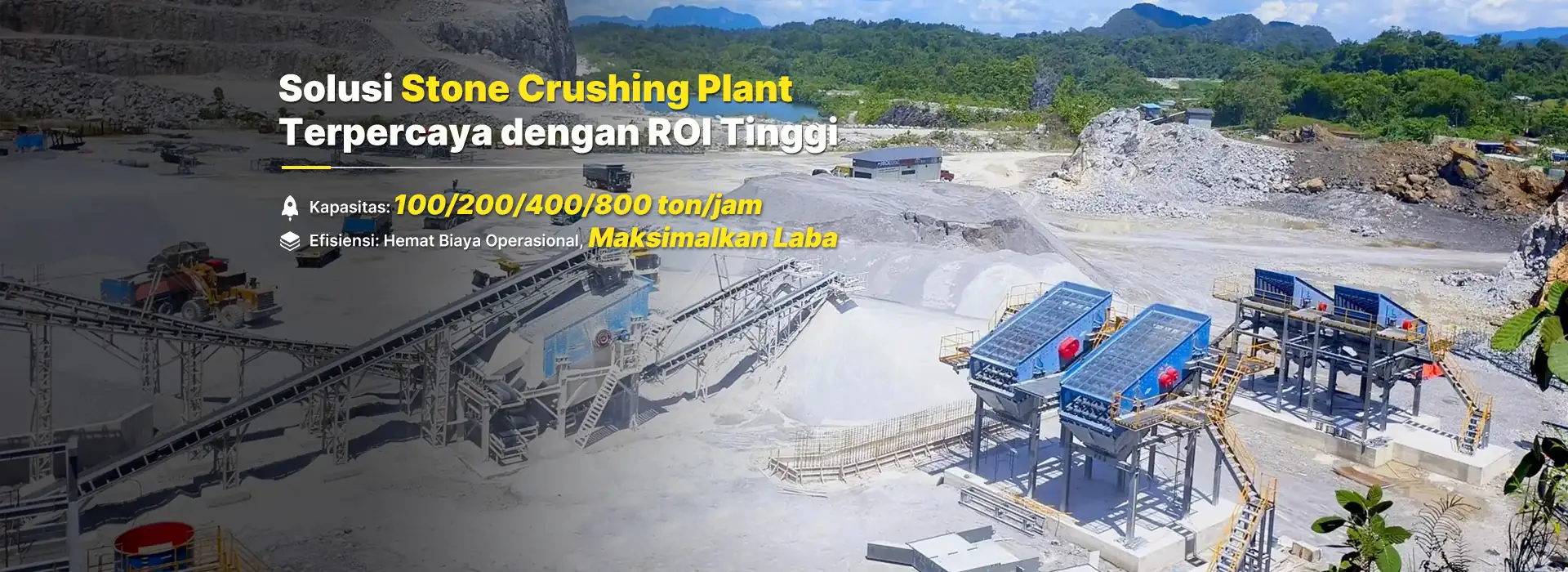 stone crusher plant banner indonesia
