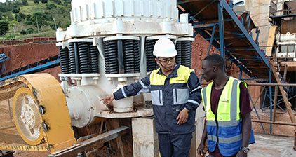 ANDAMINE 120tph stone crushing plant on site service in Tanzania