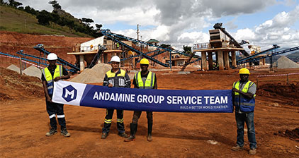 ANDAMINE 120tph stone crushing plant on site service in Tanzania