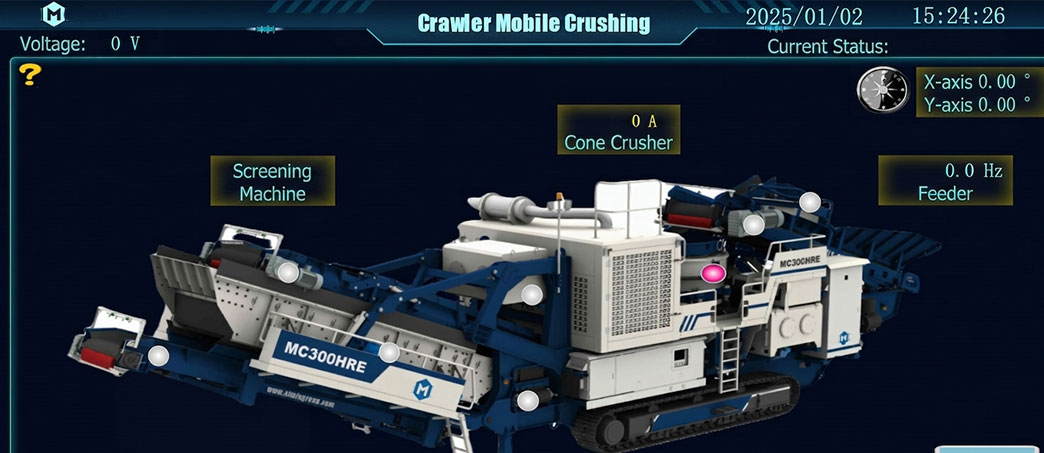 control-panel-of-crawler-crusher