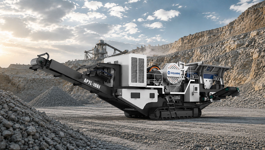 ANDAMINE mobile jaw crusher 3d model photo