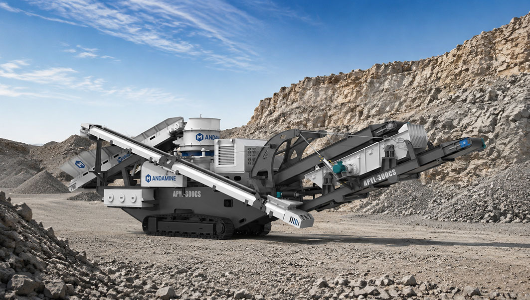 ANDAMINE mobile cone crusher 3d model photo