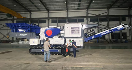 ANDAMINE AJYLcrawler mobile jaw crusher installed in Taiwan China
