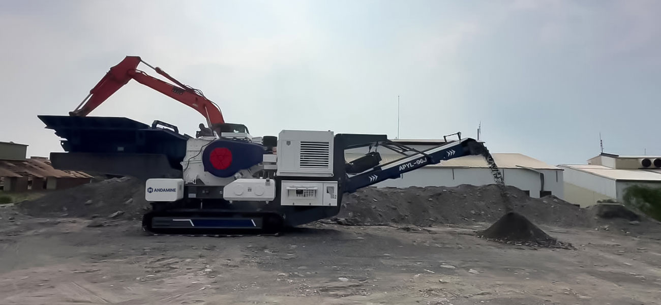 ANDAMINE AJYLcrawler mobile jaw crusher installed in Taiwan China
