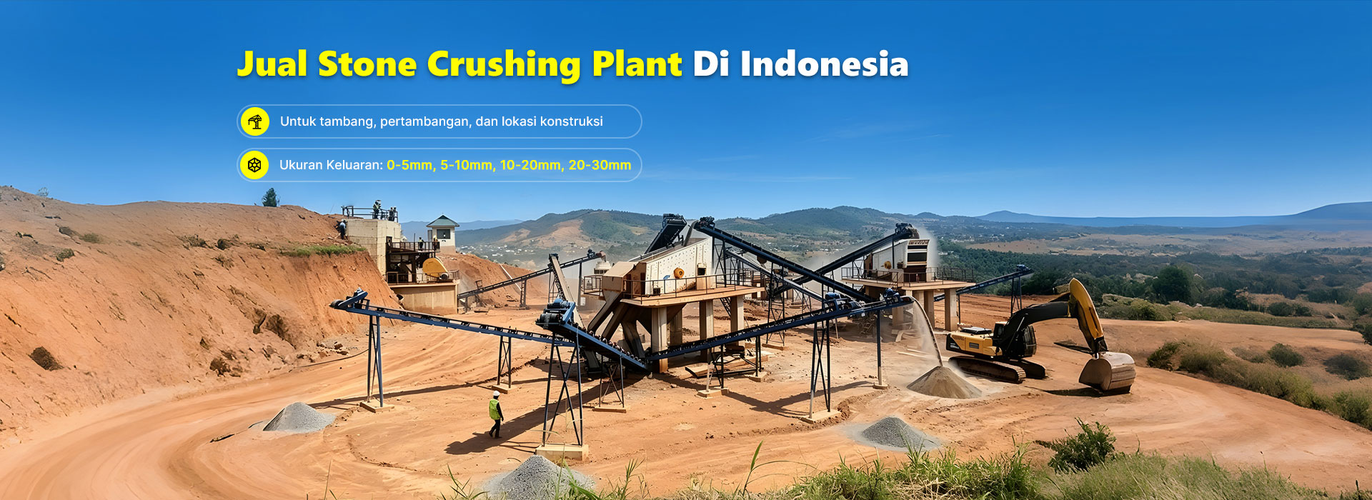 ANDAMINE stone crushing plant for sale in Indonesia