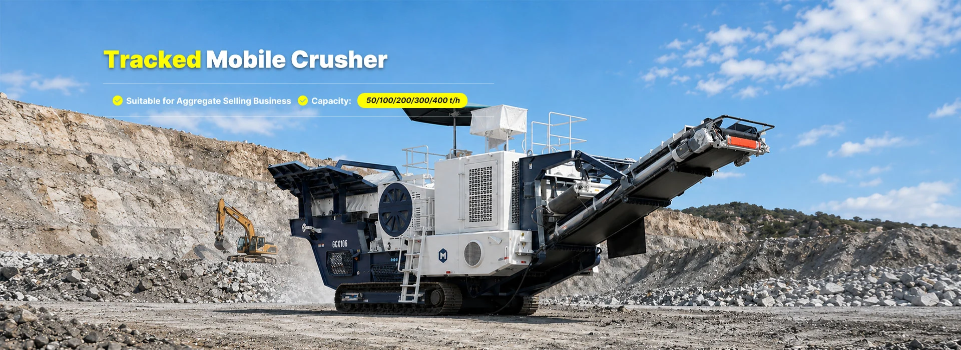 track mounted mobile crusher andamine